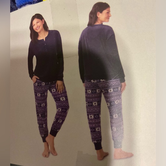 NWT Nautical 2 piece women’s sleepwear set Size small Silky stretch fleece - Picture 3 of 6